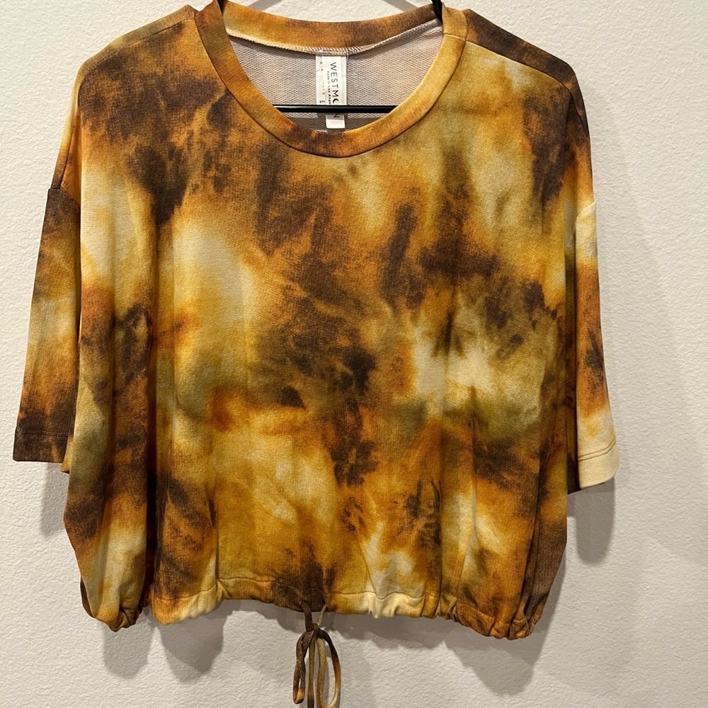 Tie-Dye Women's Top in Brown and Tan by Westmoon